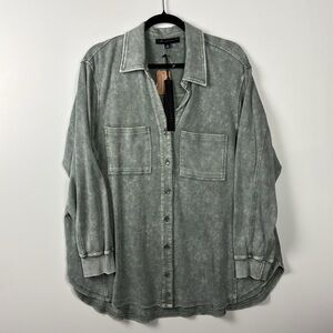 Jane & Delancey Green Sweatshirt SHIRT/ JACKET NWT SZ 1X buttons casual comfort